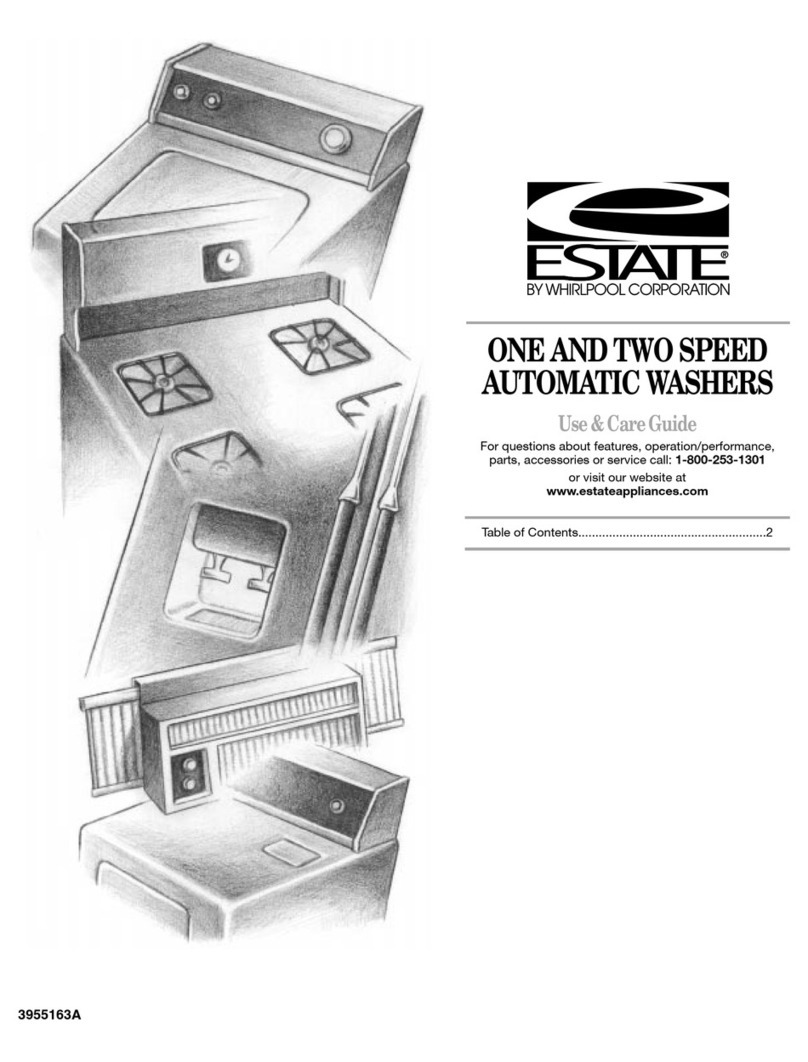 Estate ONE AND TWO SPEED AUTOMATIC WASHERS User manual