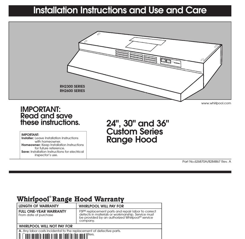 Whirlpool RH2300 SERIES installation instructions