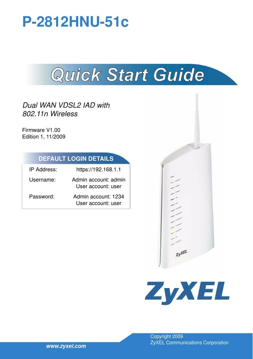 ZyXEL Communications P-2812HNU-51c quick start guide