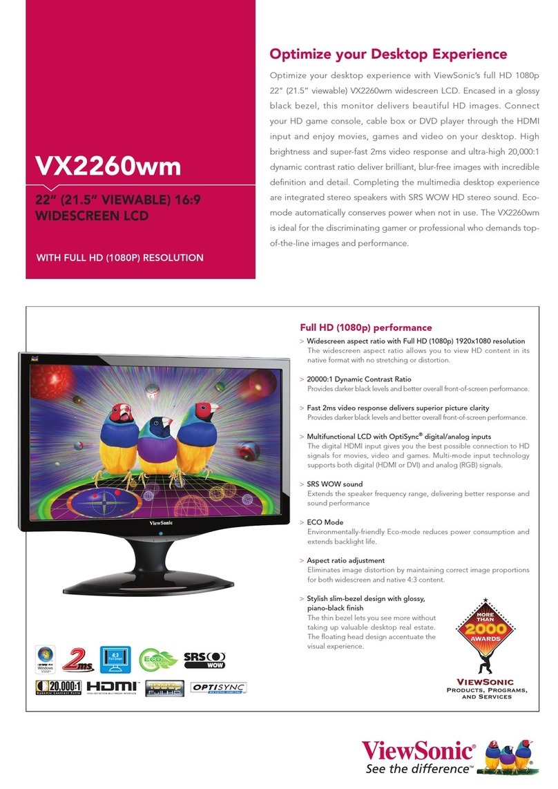ViewSonic VX2260WM - 22" LCD Monitor User manual