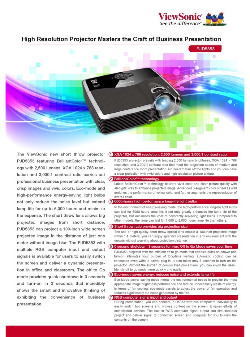 ViewSonic PJD5353 Specification sheet