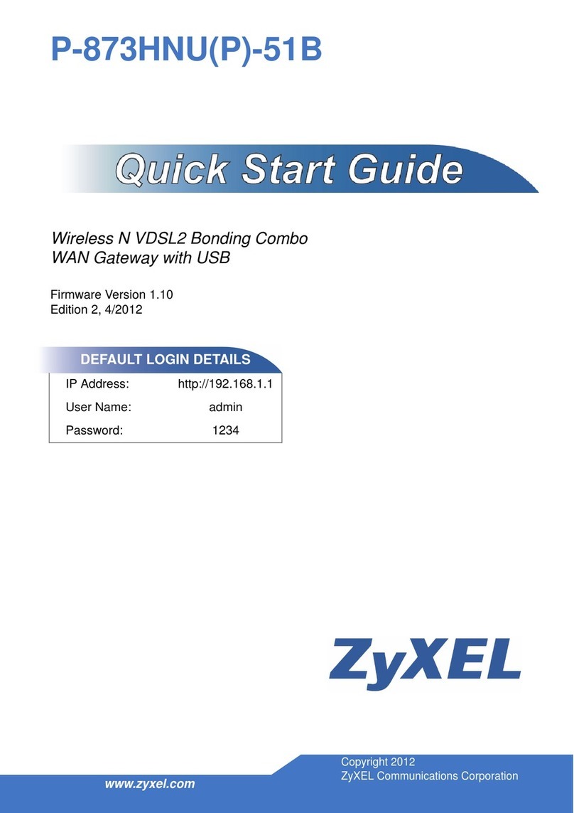 ZyXEL Communications P-873HNU(B)-51B User manual