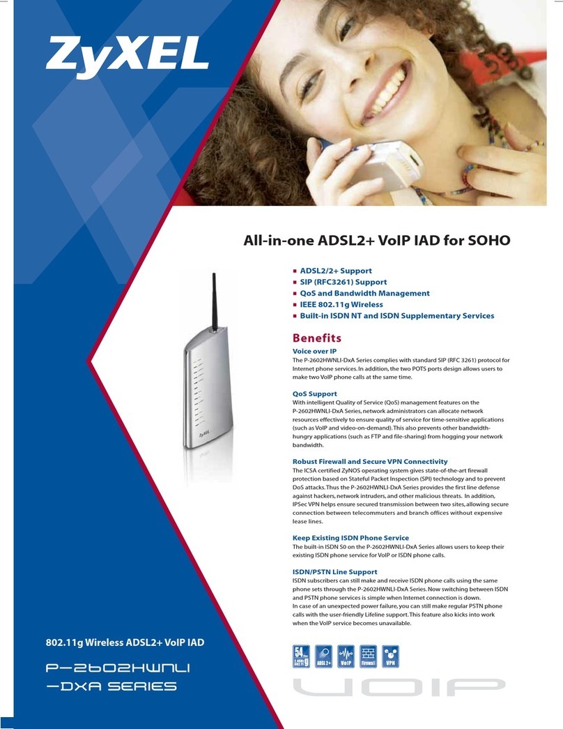 ZyXEL Communications P-2602HWNLI-DxA Series Brochure & specs ZyXEL Communications P-2602HWNLI-DxA Series Brochure & specs