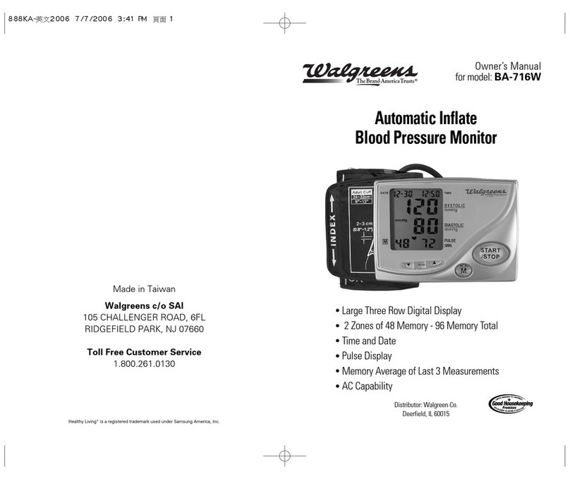 Walgreens BA-716W User manual