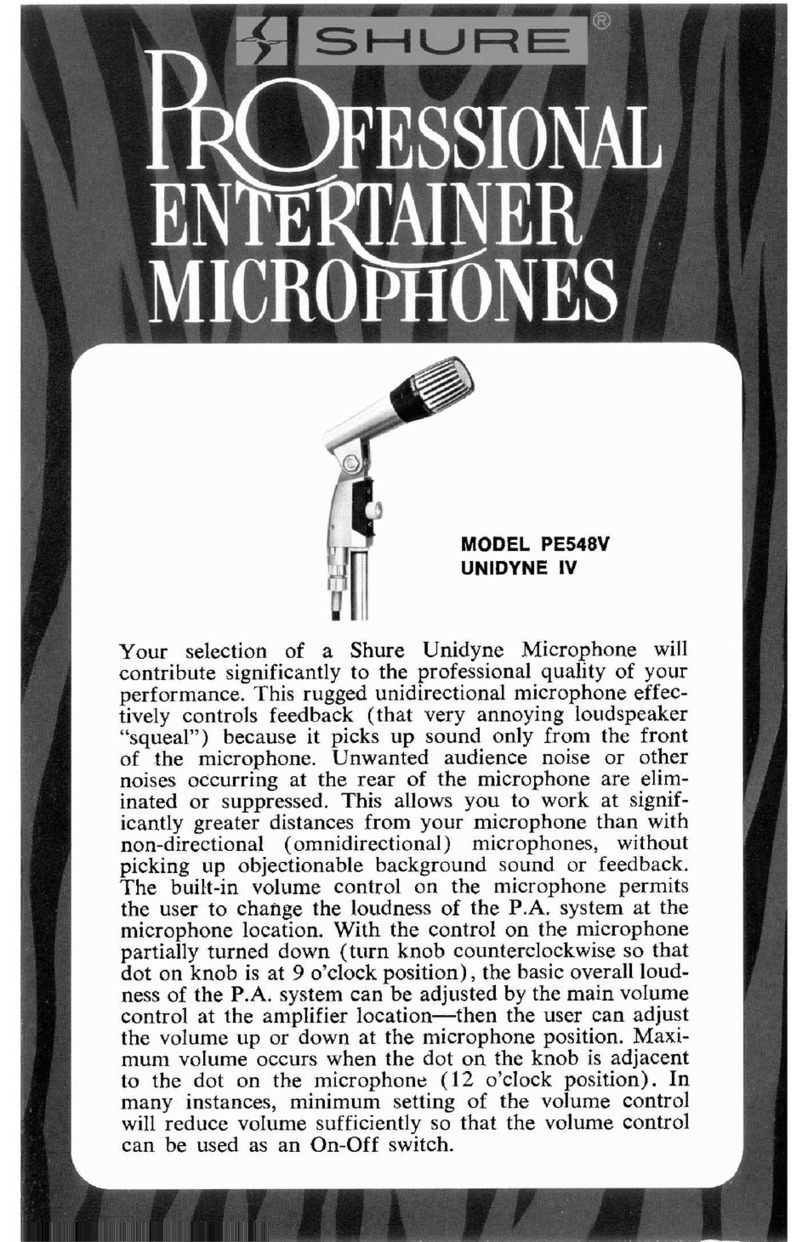 Shure PE548V Unidyne IV User manual