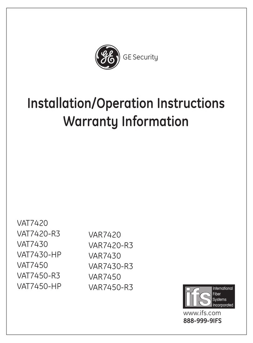 GE Security VAT7420VAT7420-R3VAT7430VAT7430-HP Installation instructions