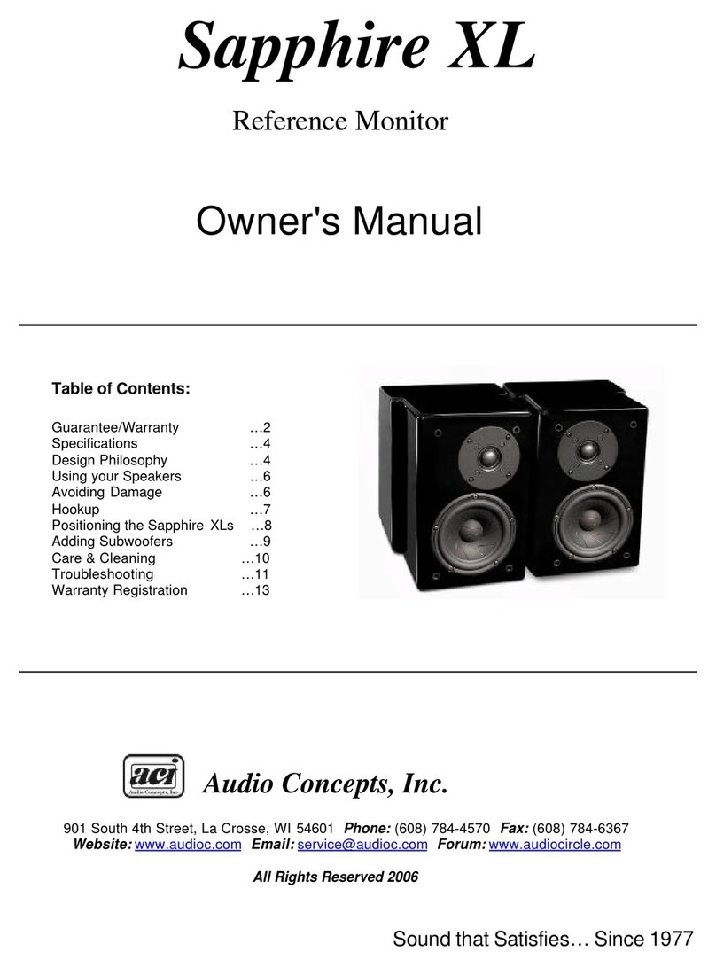 Audio Concepts Sapphire XL User manual