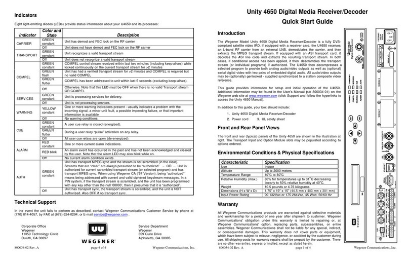 Wegener Unity 4650 quick start guide