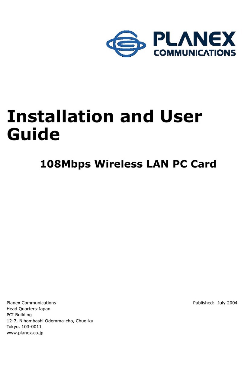 Planex 108Mbps Wireless LAN PC Card User manual