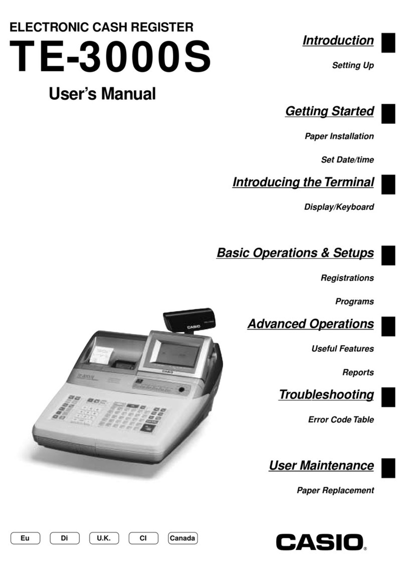 Casio TE-3000S - Cash Register User manual Casio TE-3000S - Cash Register User manual