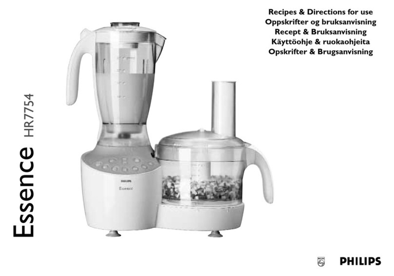 Philips Essence HR7754 Recipes & directions for use