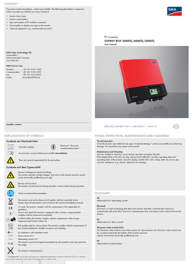 SMA Sunnu Boy 3000TL User manual