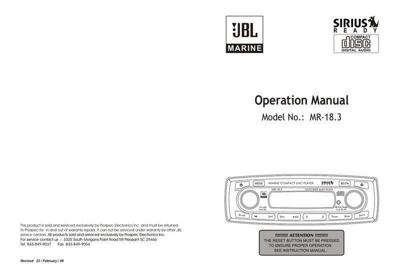 JBL Marine MR-18.3 Operation manual
