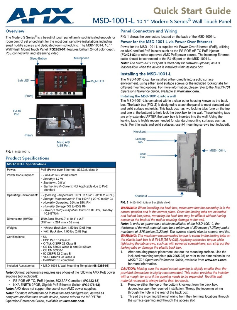 AMX MSD-1001-L User manual