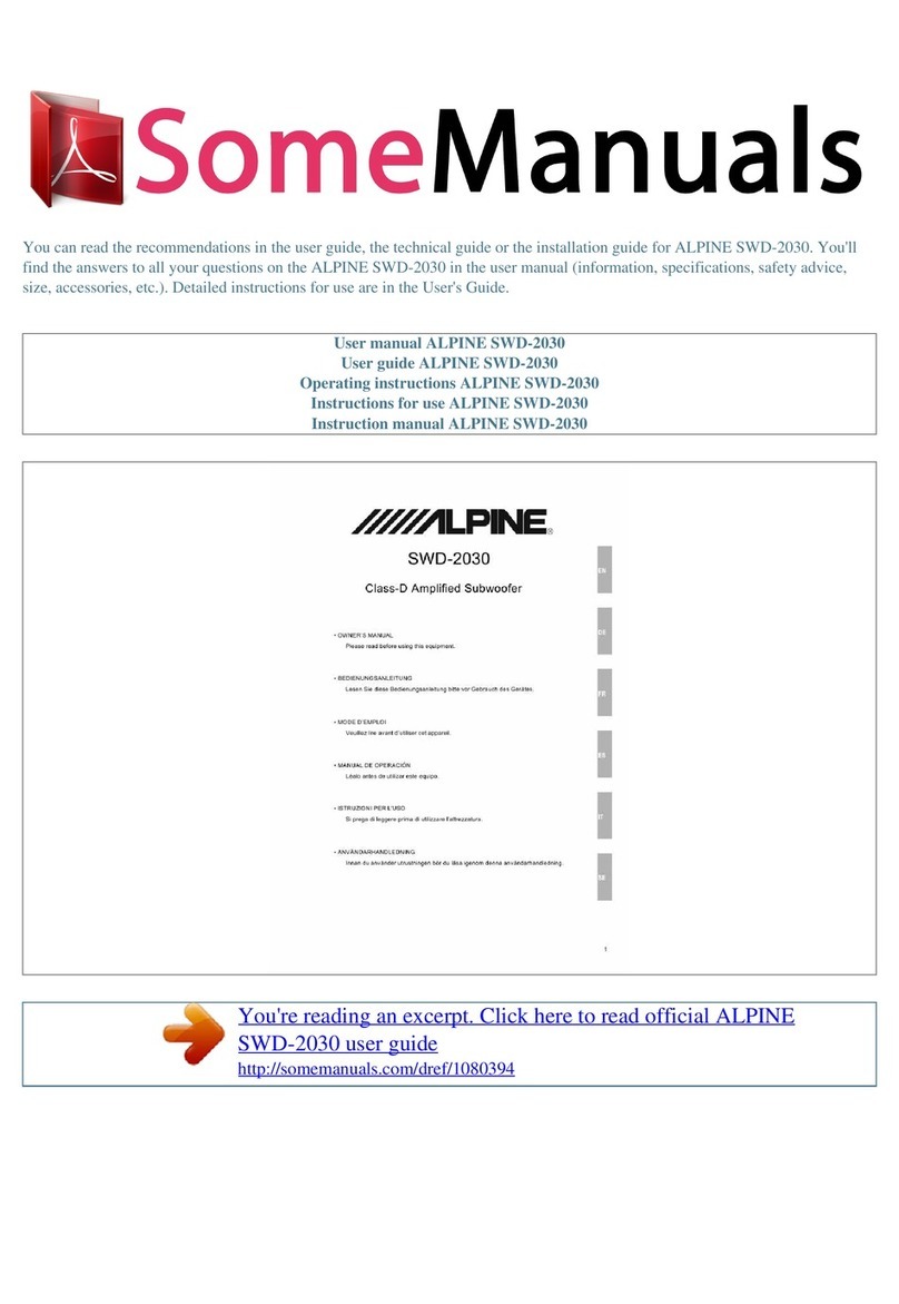 Alpine SWD-2030 User manual Alpine SWD-2030 User manual