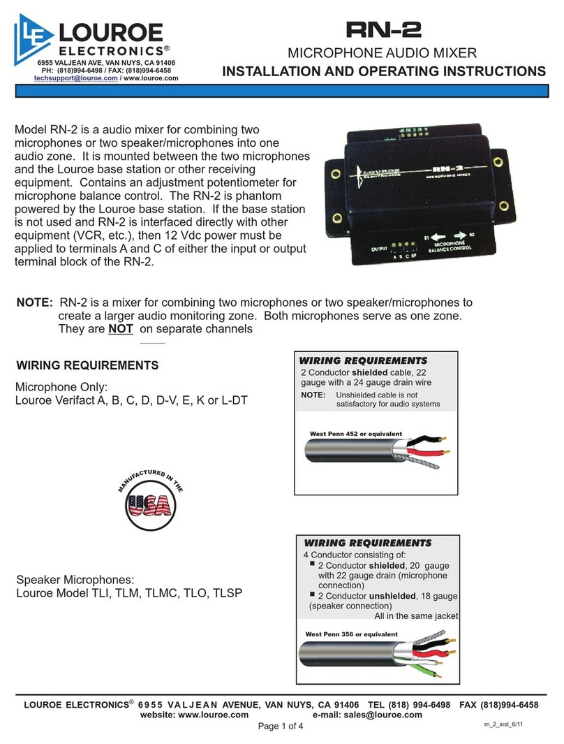 Louroe Electronics RN-2 Installation and operating instructions Louroe Electronics RN-2 Installation and operating instructions