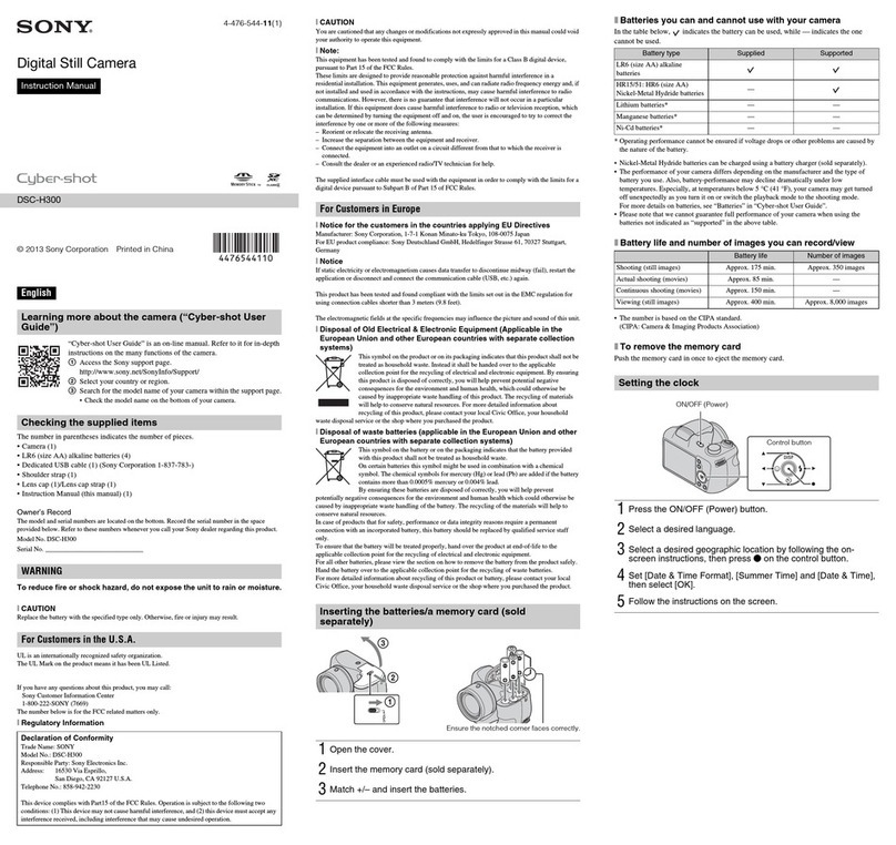 Sony DSC-H300 User manual
