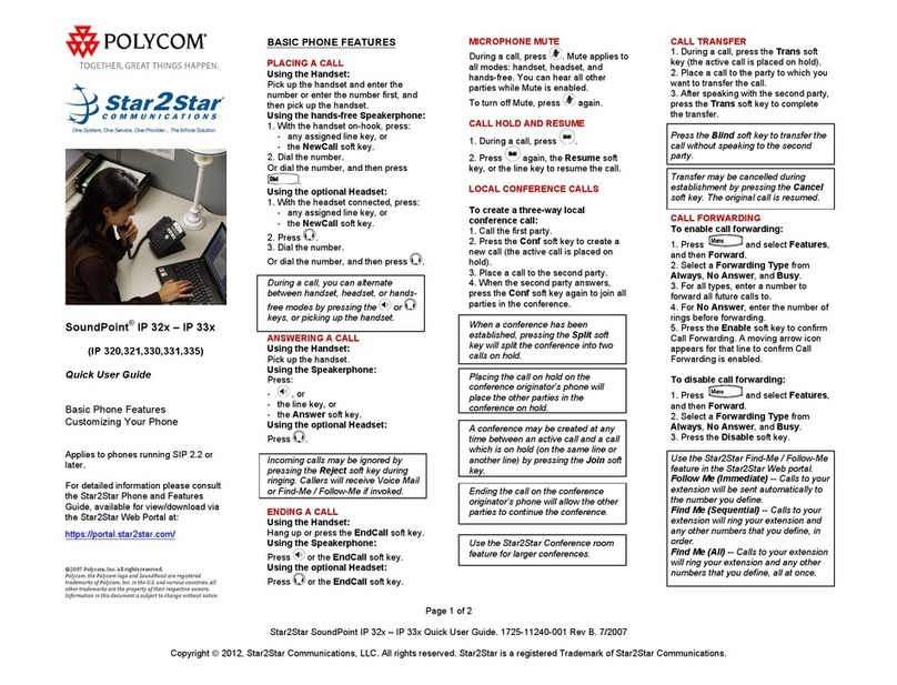 Polycom SoundPoint IP 320 Instruction manual