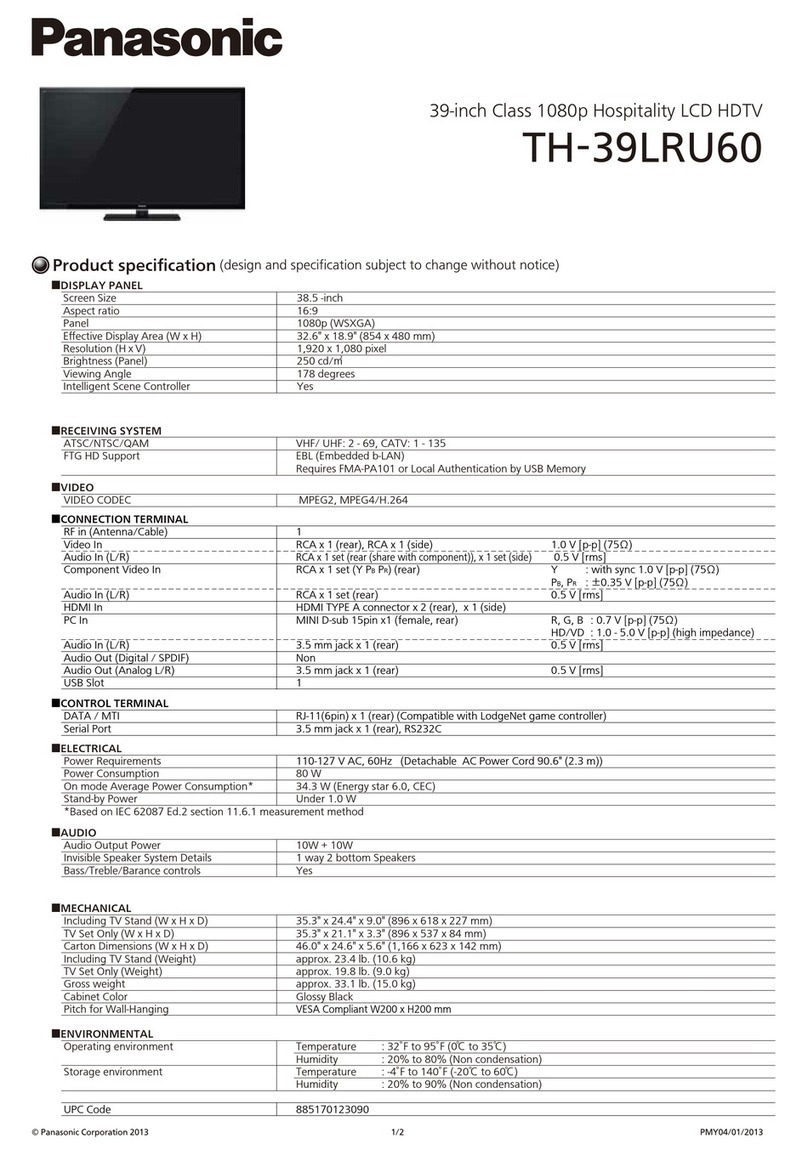 Panasonic TH-39LRUU60 User manual