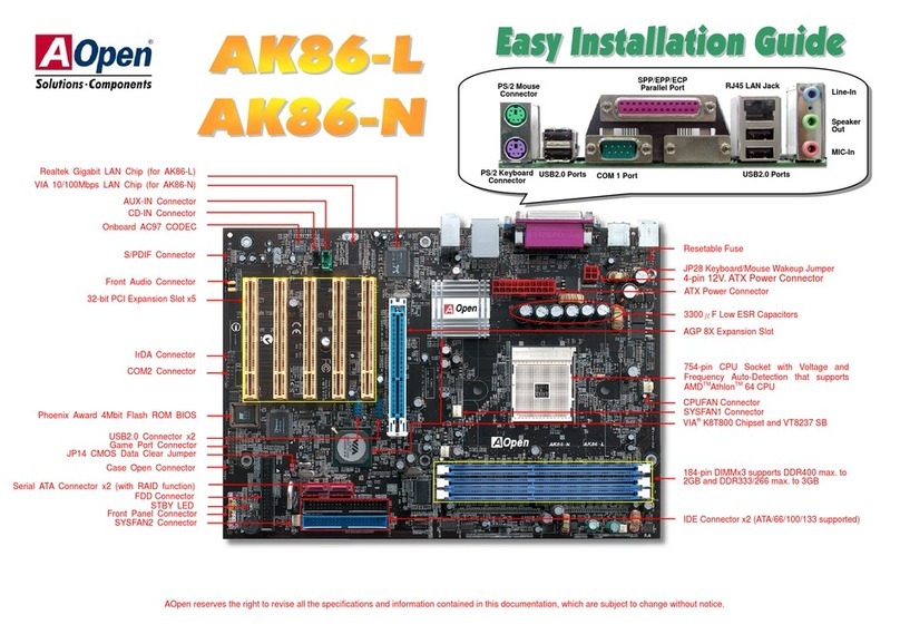 AOpen AK86-L Easy installation guide
