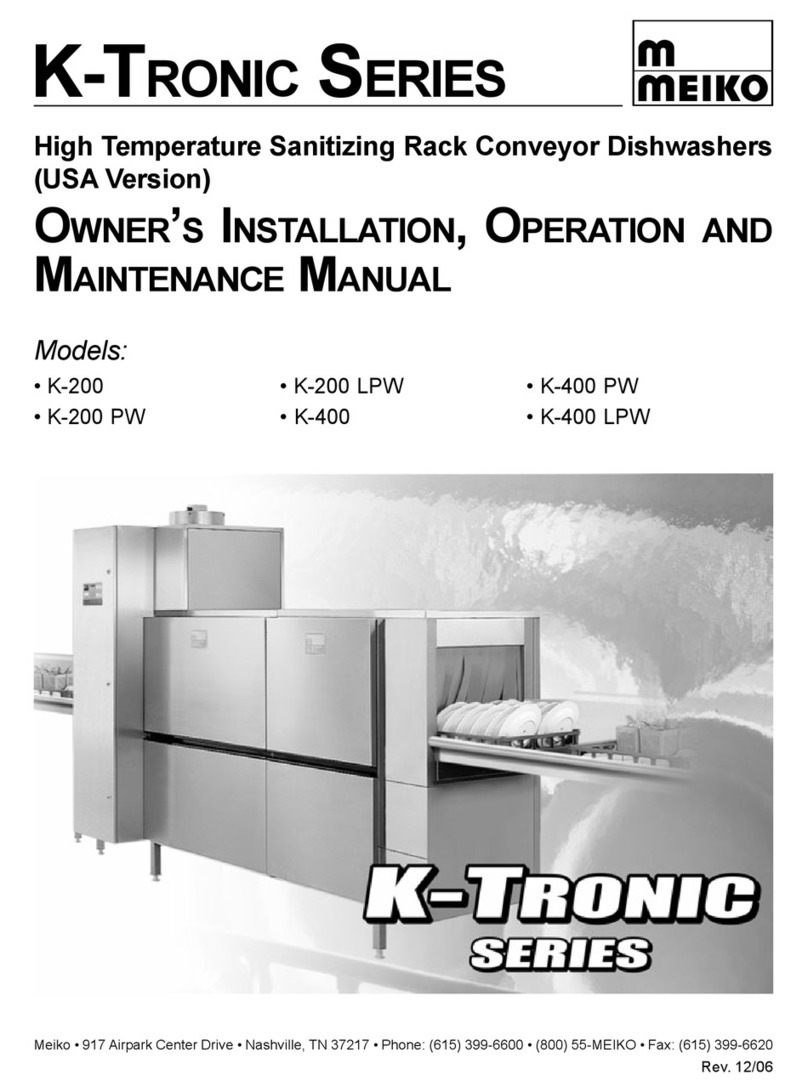 Meiko K-200 Owner's installation, operation and maintenance manual
