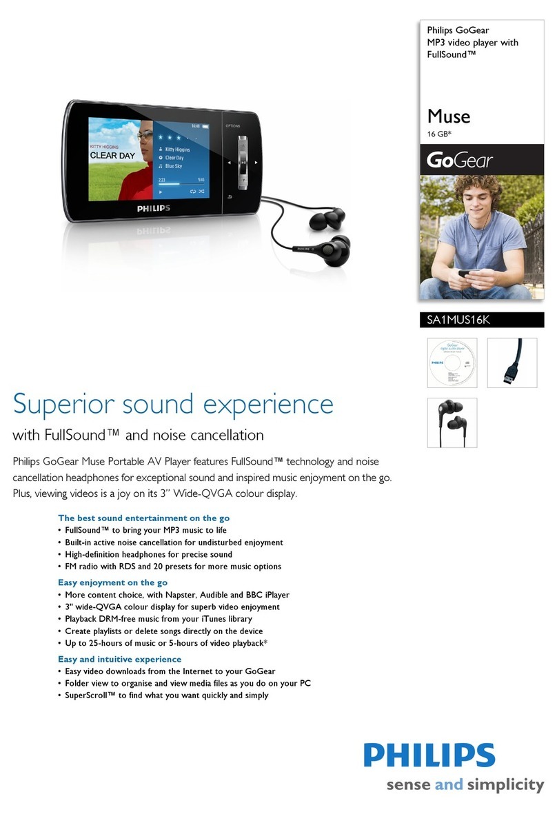 Philips SA1MUS16K - GoGear Muse 16 GB User manual
