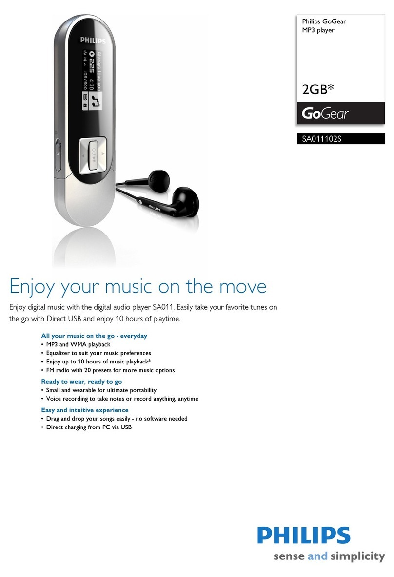 Philips GoGear SA011102S Specifications
