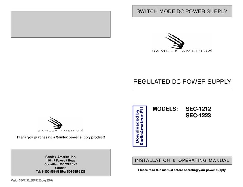 Samlexpower SEC-1212 Installation & operating manual