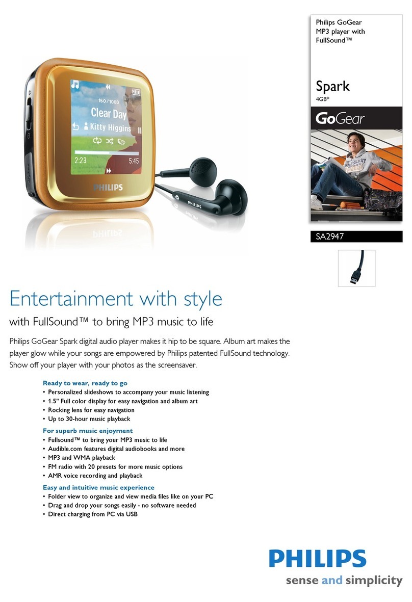 Philips GoGear Spark SA2947 Brochure & specs