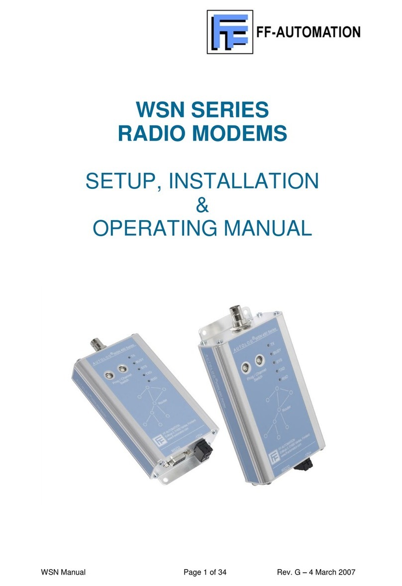 FF-Automation WSN169 Setup, installation & operating manual