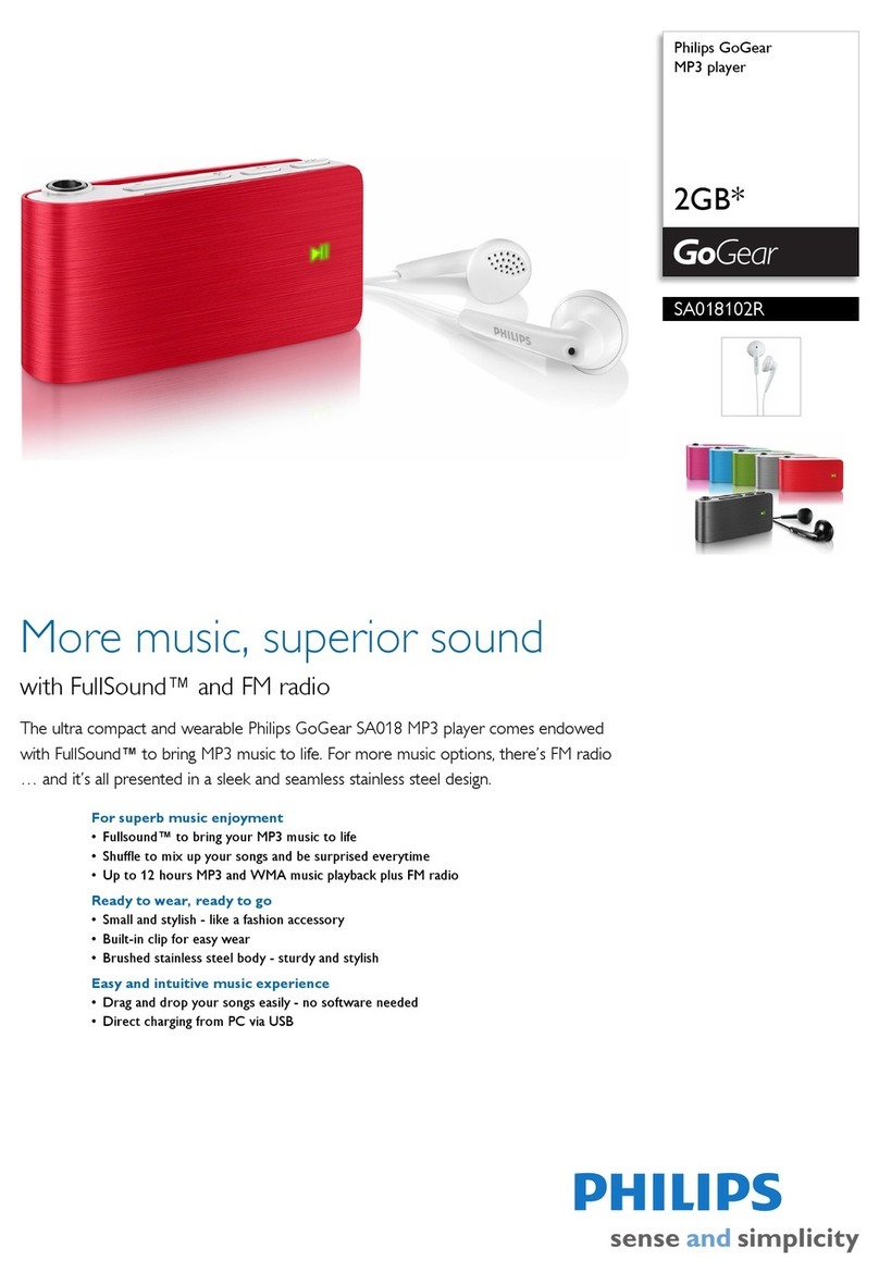 Philips GoGear SA018102S User manual