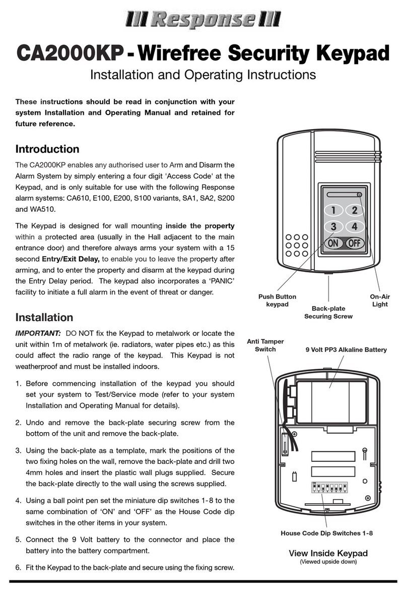 Response CA2000KP Installation and operating instructions