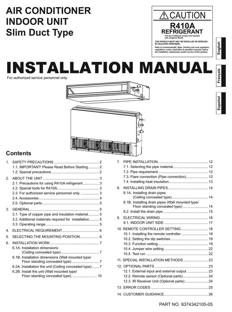 Fujitsu Slim Duct Type User manual