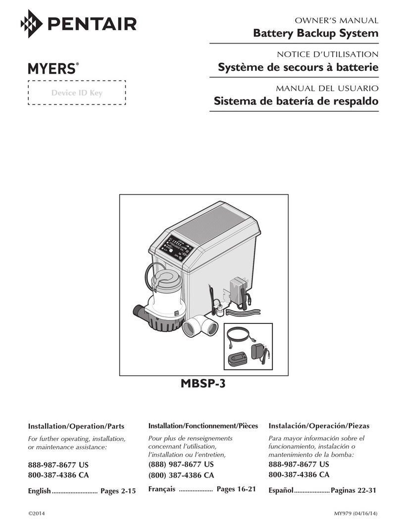 Pentair MBSP-3 User manual