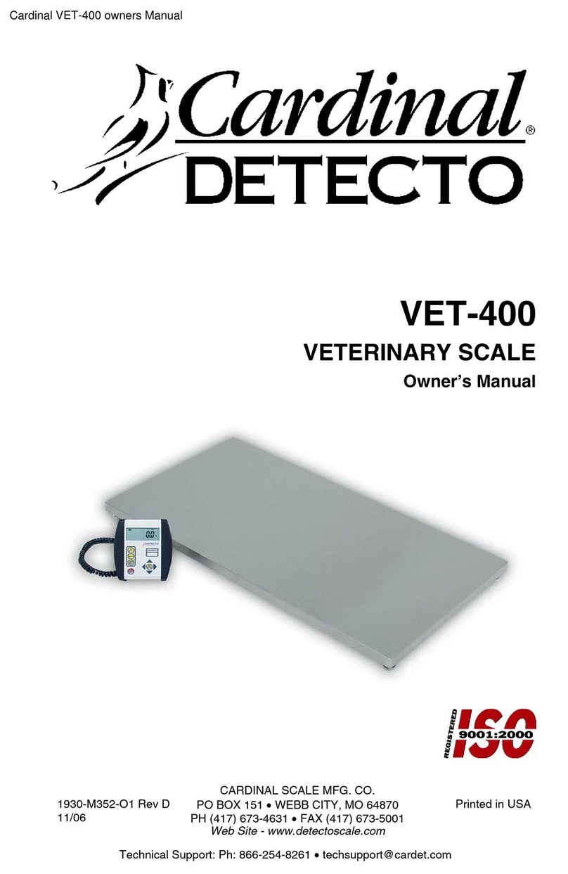 Cardinal Detecto VET-400 User manual