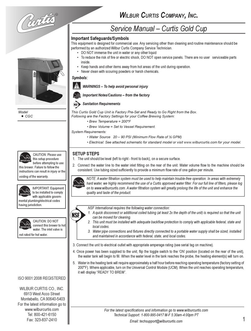 Wilbur Curtis Company Gold Cup User manual Wilbur Curtis Company Gold Cup User manual