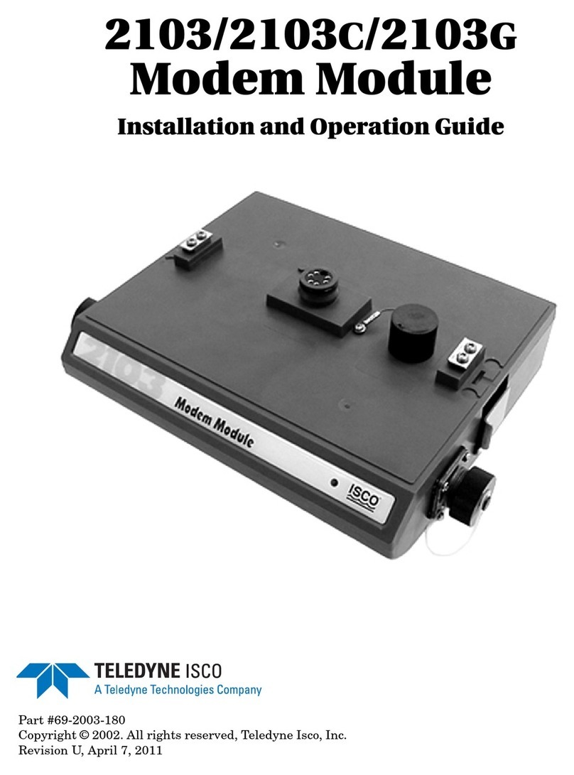Teledyne 2103 Installation and operation guide