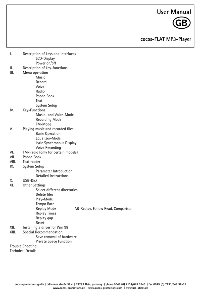 Cocos FLAT MP3 Player user manual