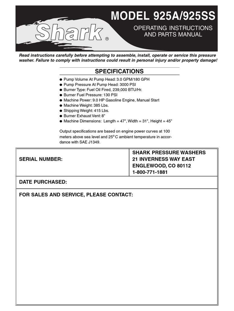 Shark 925A Operating instructions and parts manual
