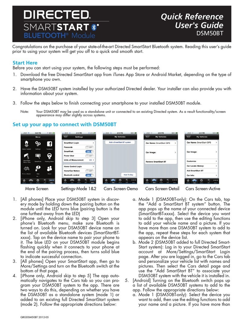 Directed SmartStart DSM50BT User manual