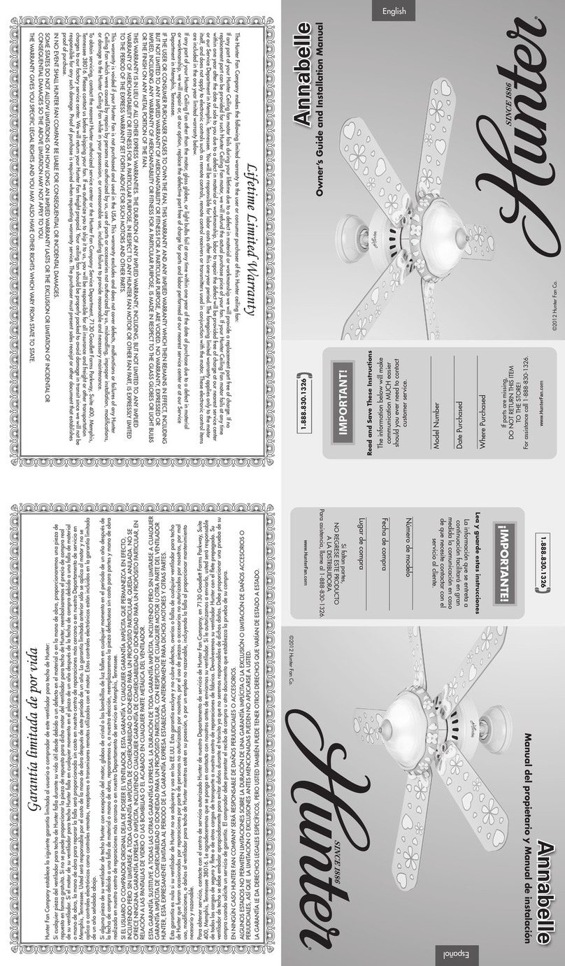 Hunter Annabelle Instruction manual
