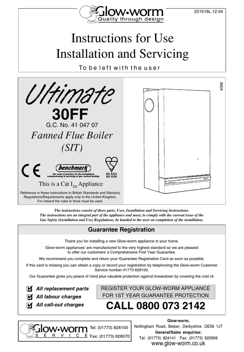 Glowworm Ultimate 30FF Instructions for use installation and servicing