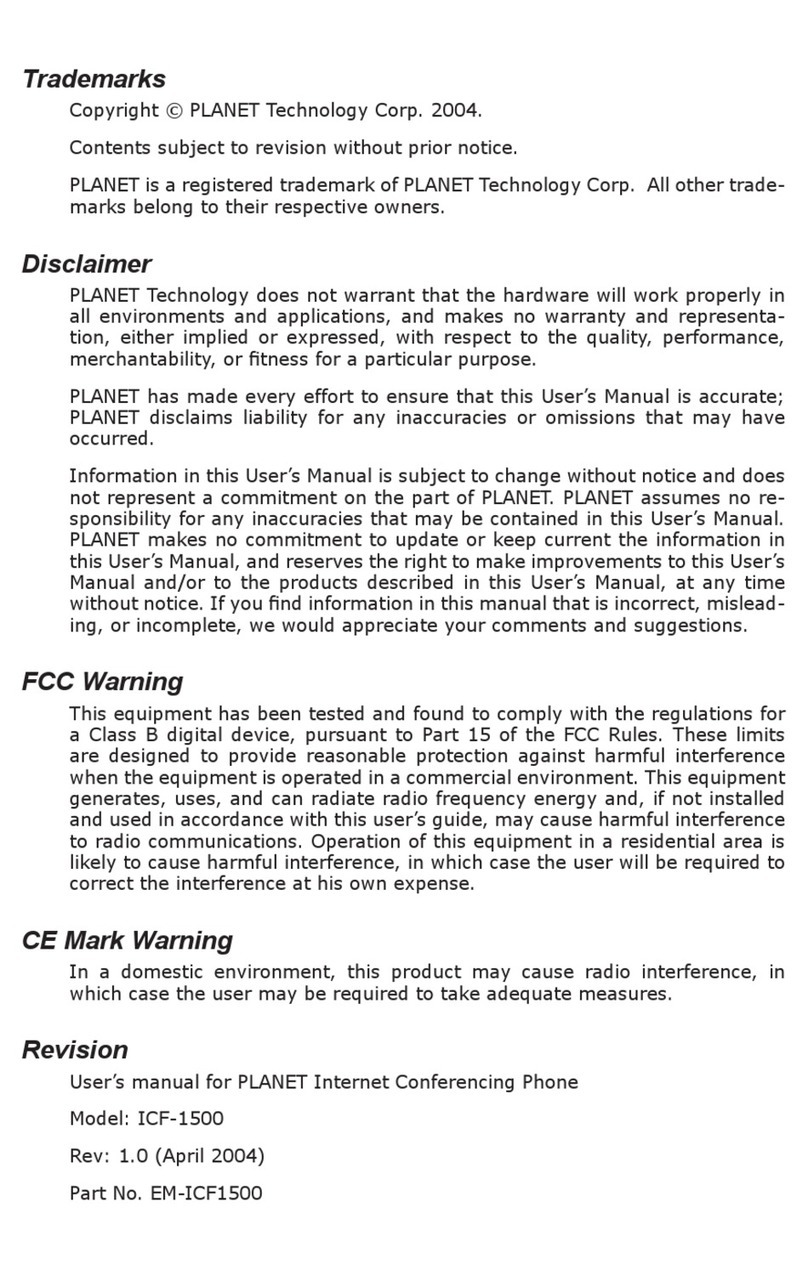 Planet ICF-1500 User manual