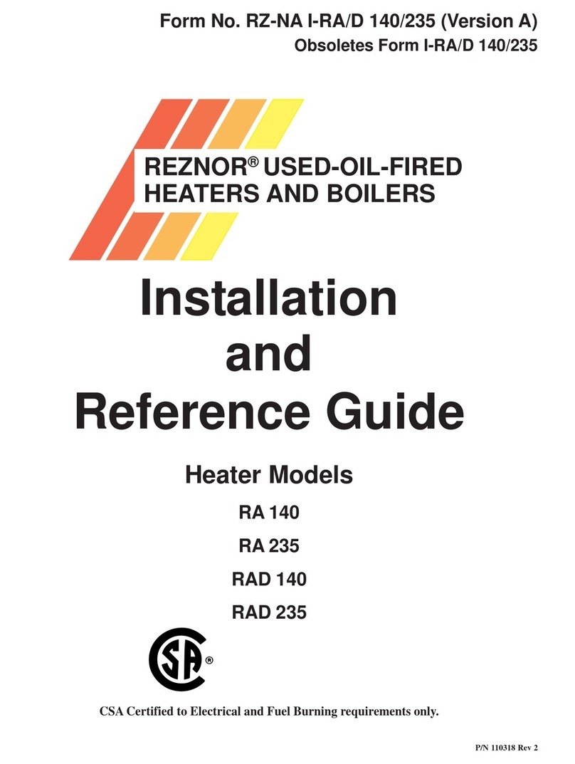 Reznor RAD 235 Installation and operating manual