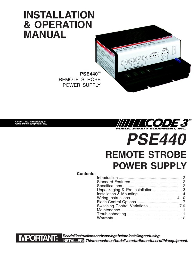 Code 3 PSE440 Installation & operation manual