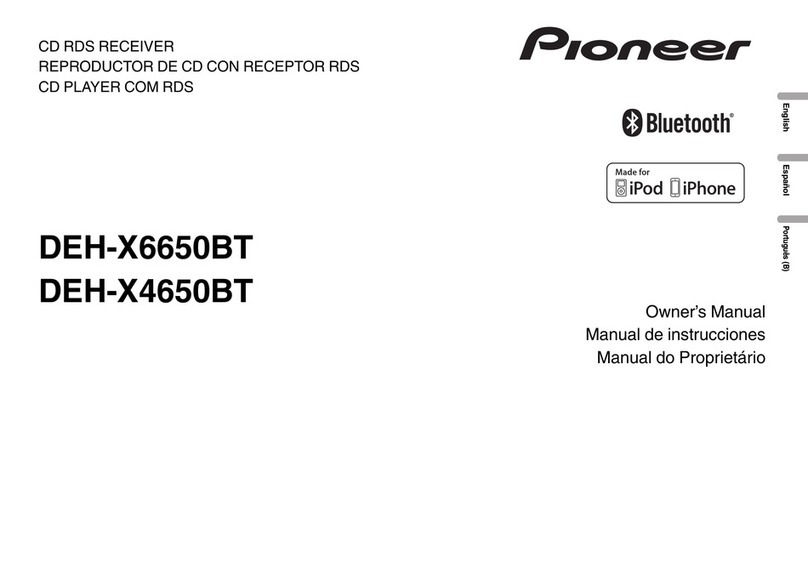 Pioneer DEH-X6650BT owner's manual