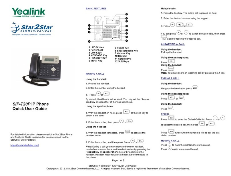 Yealink Yealink SIP-T20P Instruction manual