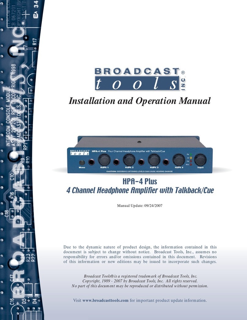 Broadcast Tools HPA-4 Plus Installation and operation manual