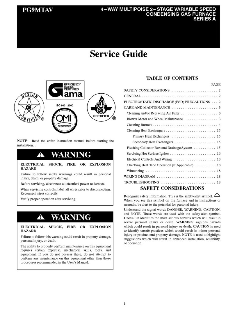Payne PG9MTAV Service guide