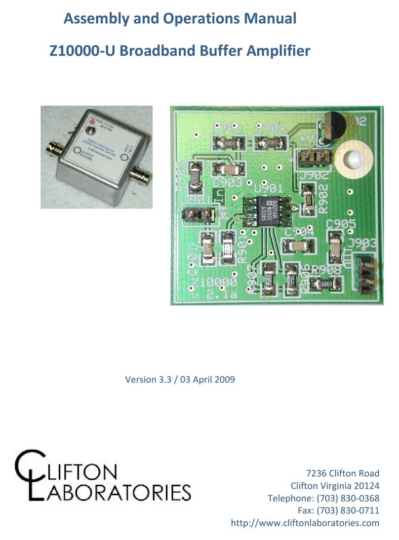 Clifton LAboratories Z10000?U Installation and operating instructions